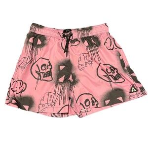 Bershka Swim Trunks Pink Skulls Size Small EUC